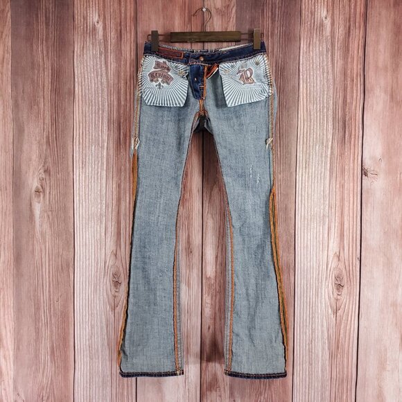 Rock Revival Womens Size 25X31.5 Kelly Boot Cut Blue Denim Jeans - Picture 4 of 14